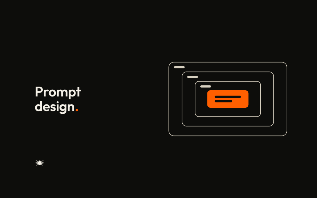 Three nested frames with the actual instruction in orange at the centre