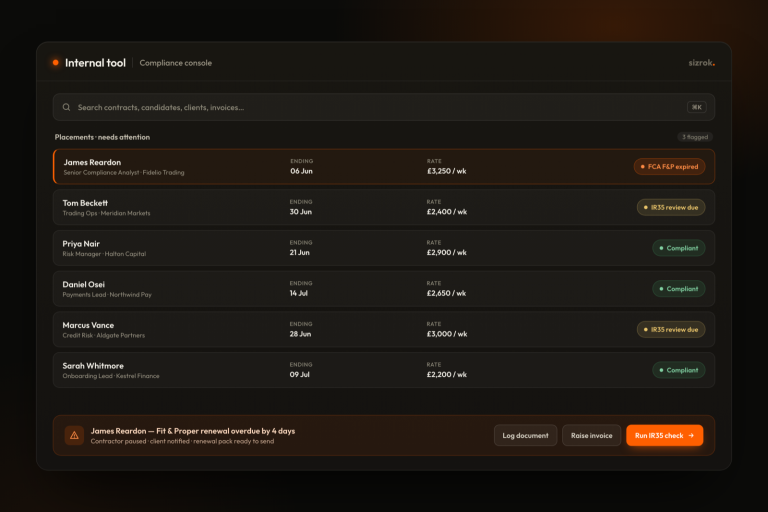 Contract compliance console